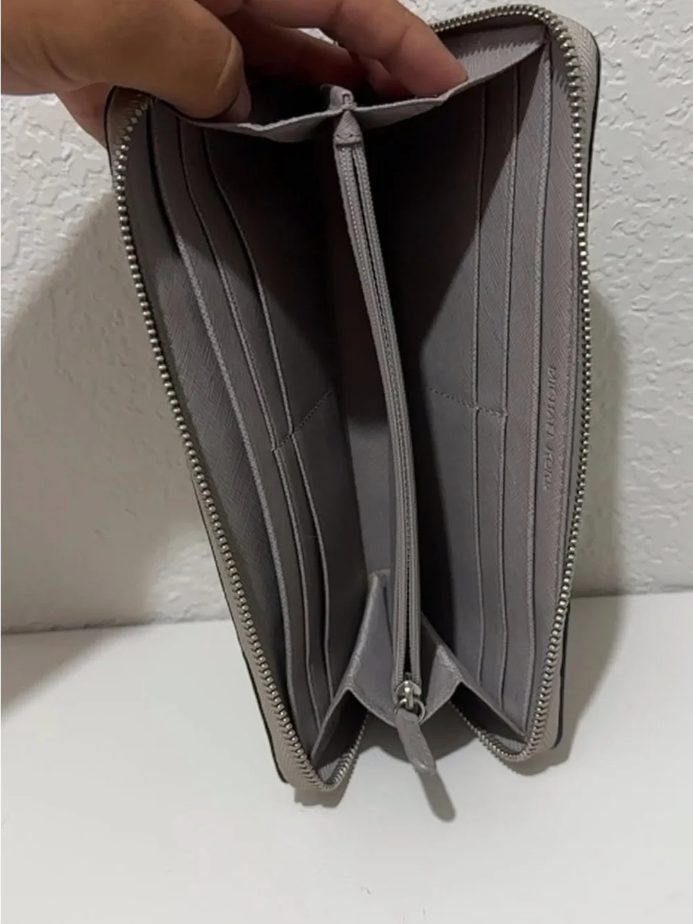 Michael Kors Silver Studded Zip Wallet